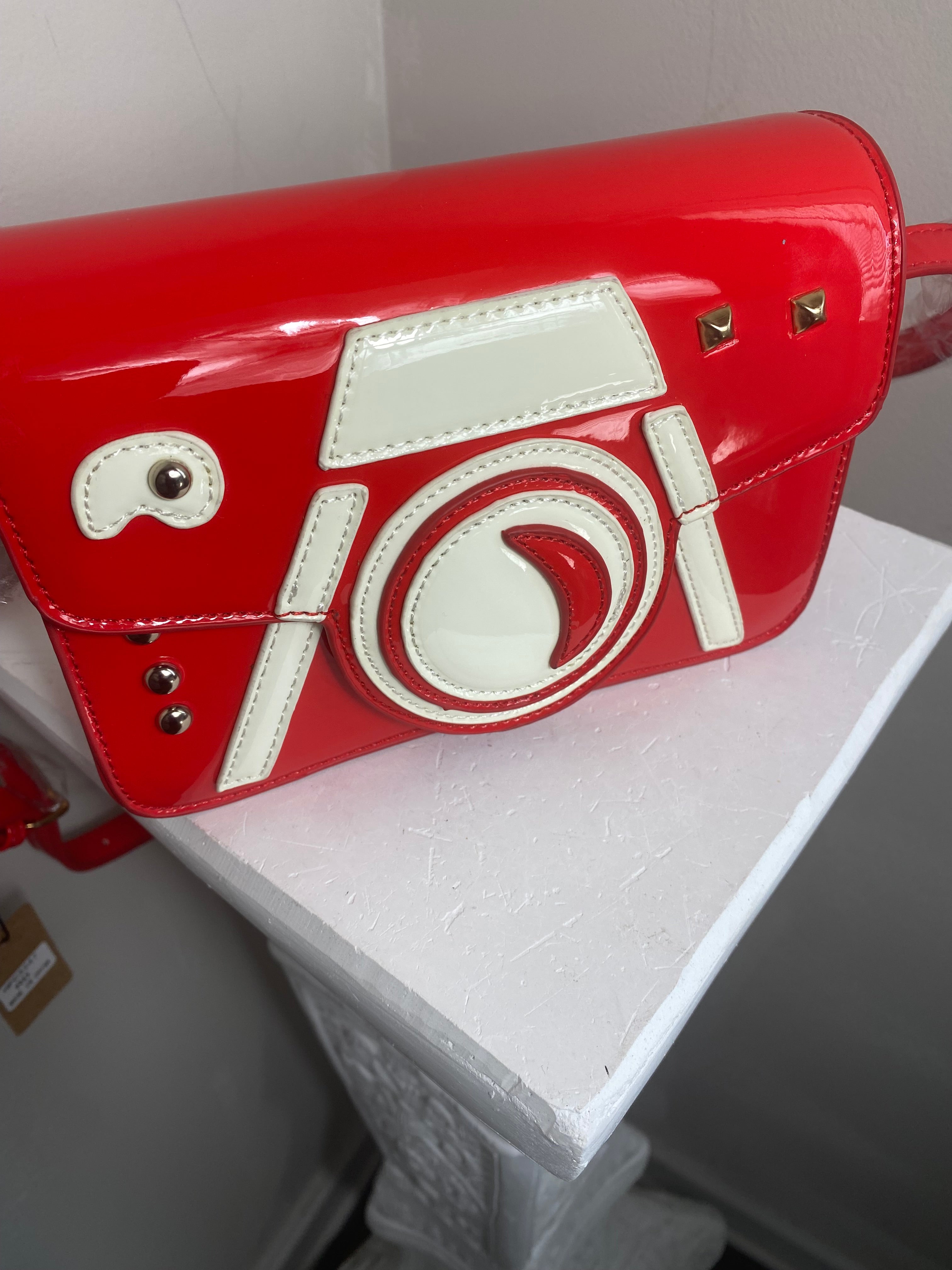 Red and cream crossbody