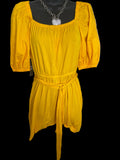 New York & Company yellow puff sleeve shorts romper (Sz S)
