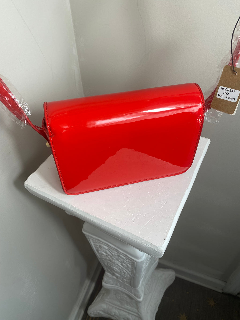 Red and cream crossbody