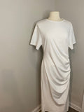 White ruched dress with split (Sz XXL)