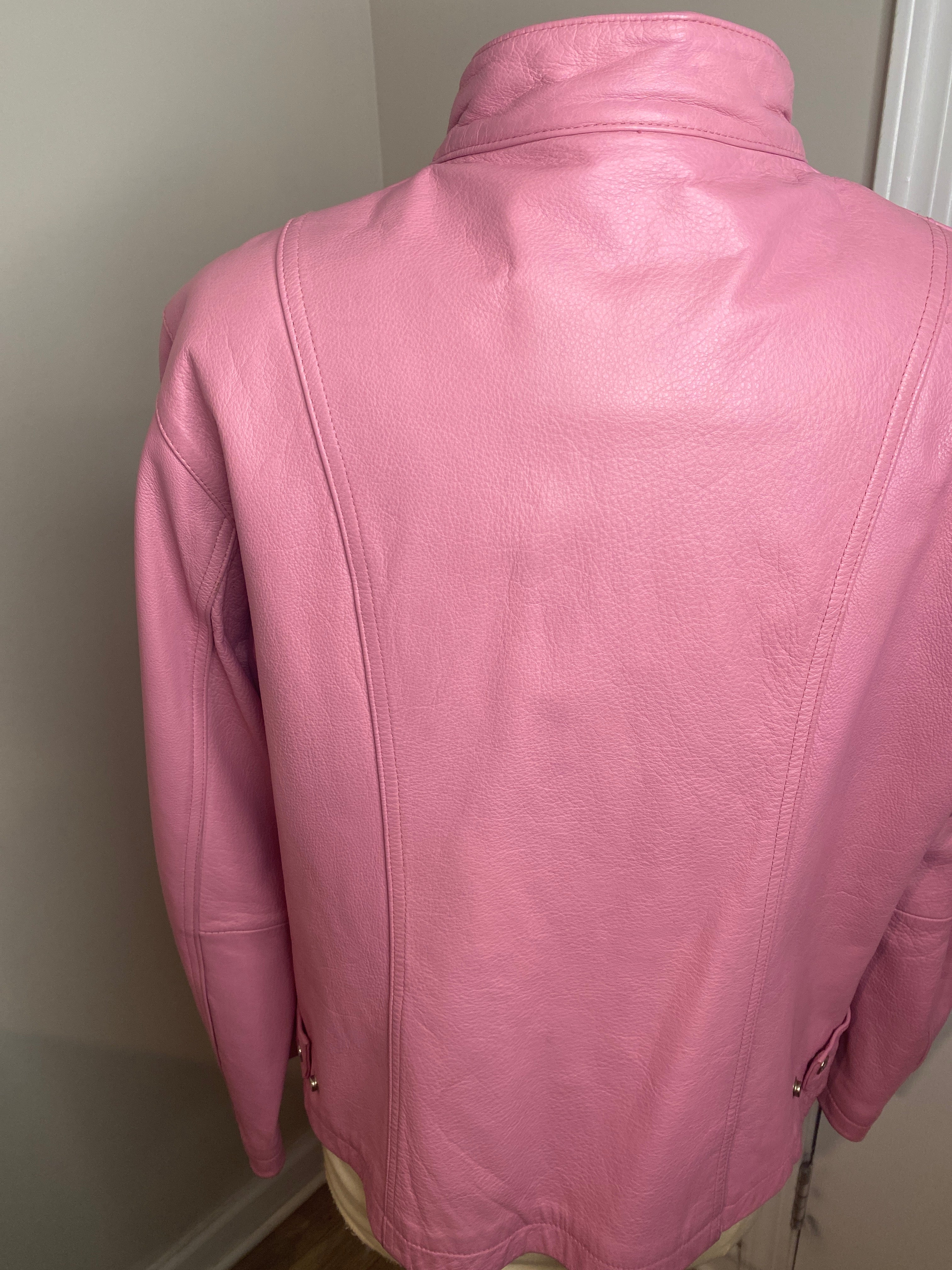 Wilsons Leather Maxima Pink Moto Jacket
