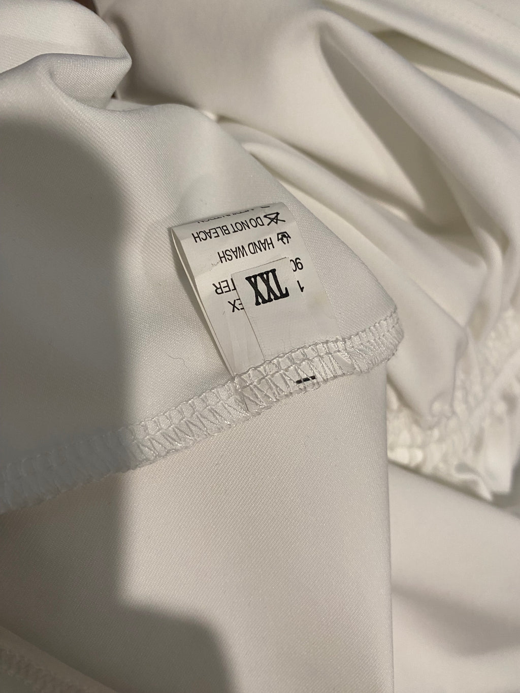 White ruched dress with split (Sz XXL)