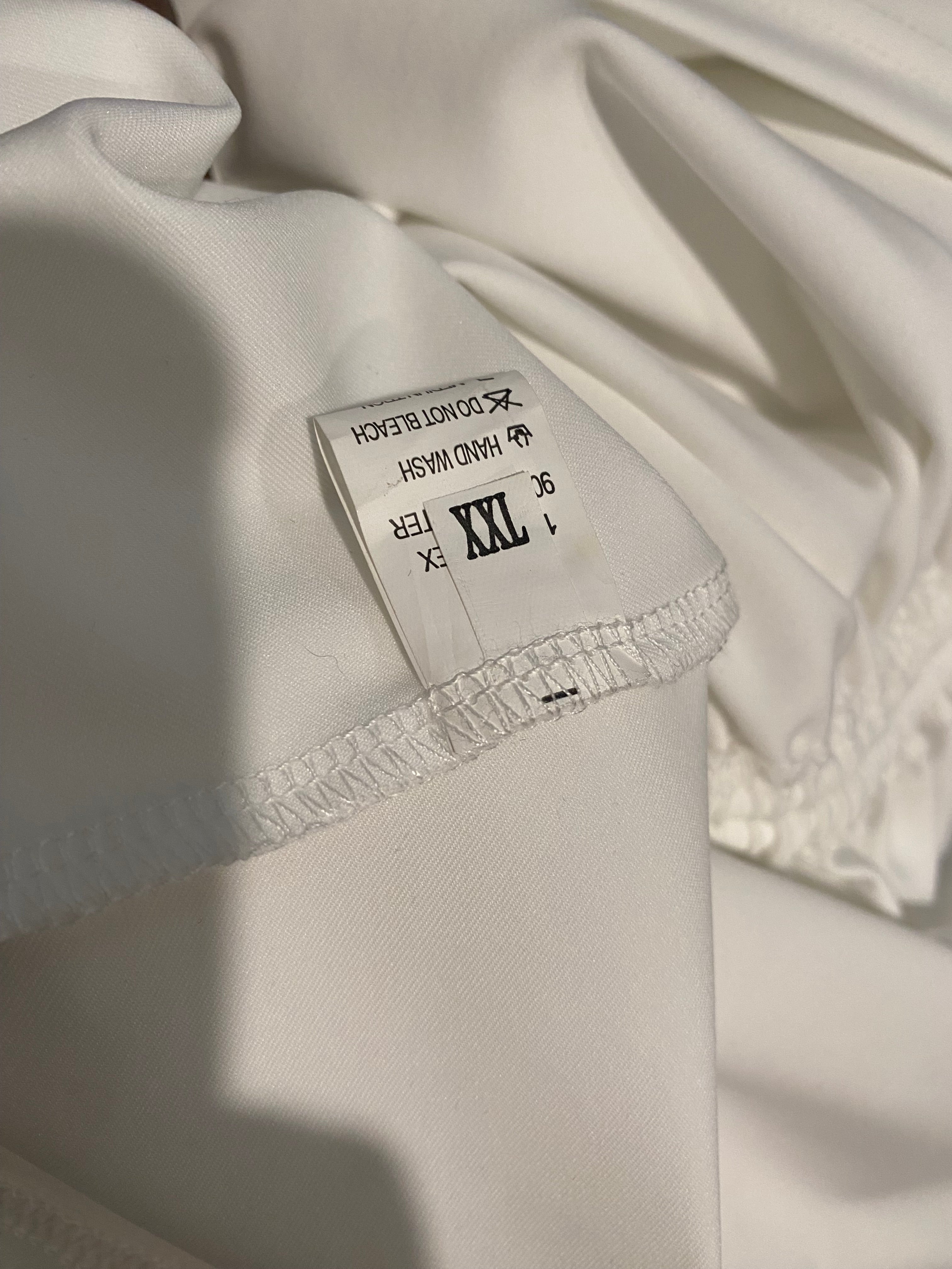 White ruched dress with split (Sz XXL)