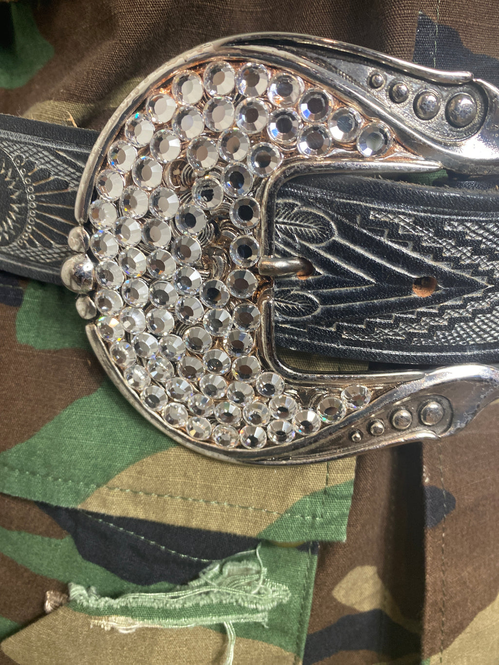 Streets Ahead Leather Sequin belt