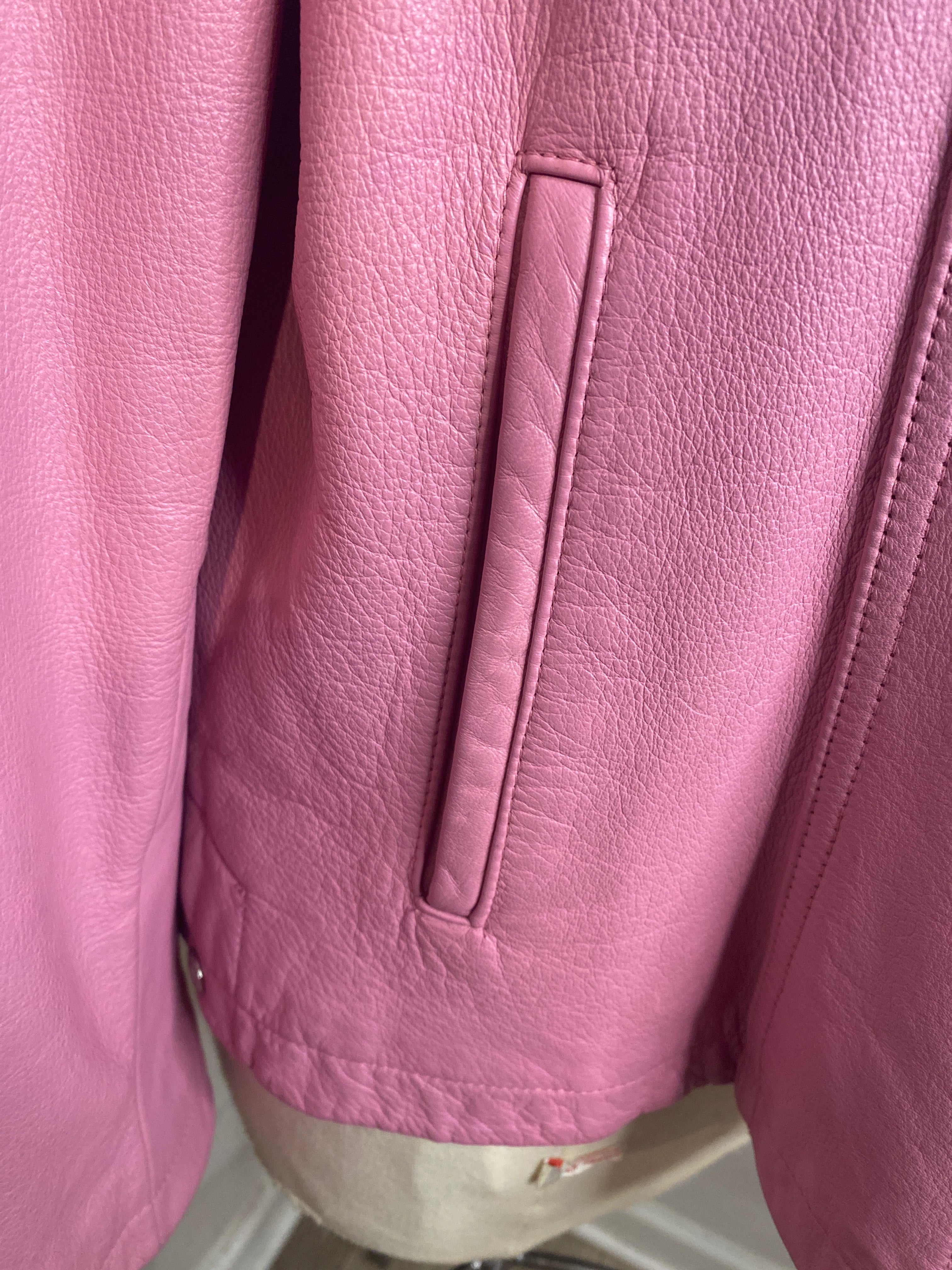 Wilsons Leather Maxima Pink Moto Jacket